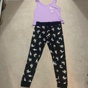 Charming Purple Llama Pajama Set - Size M